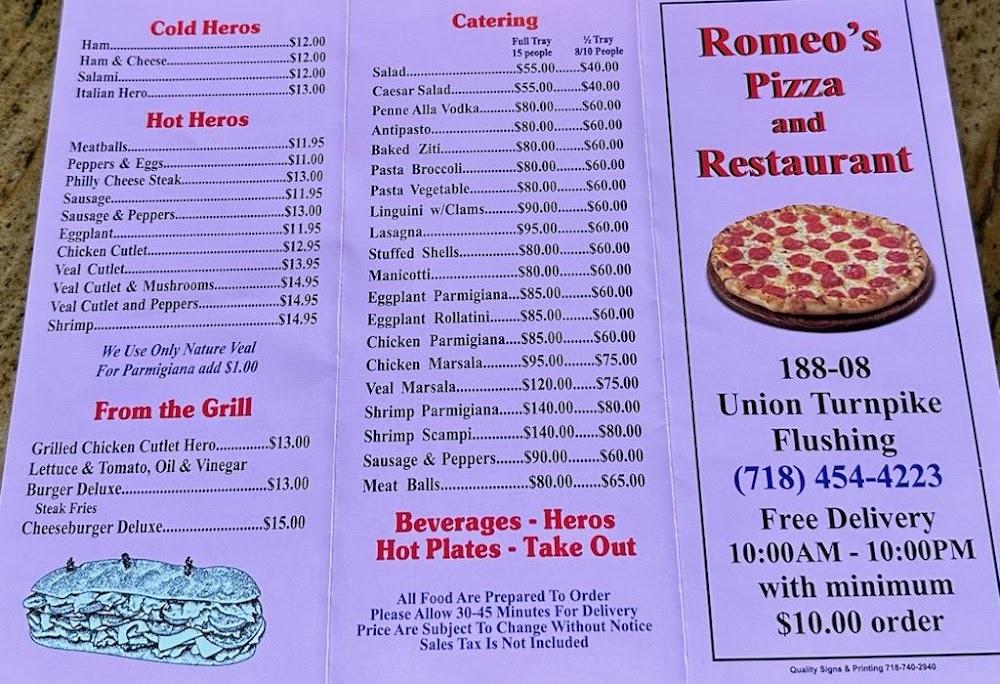 Romeo's Pizzeria Homemade Pasta Combo